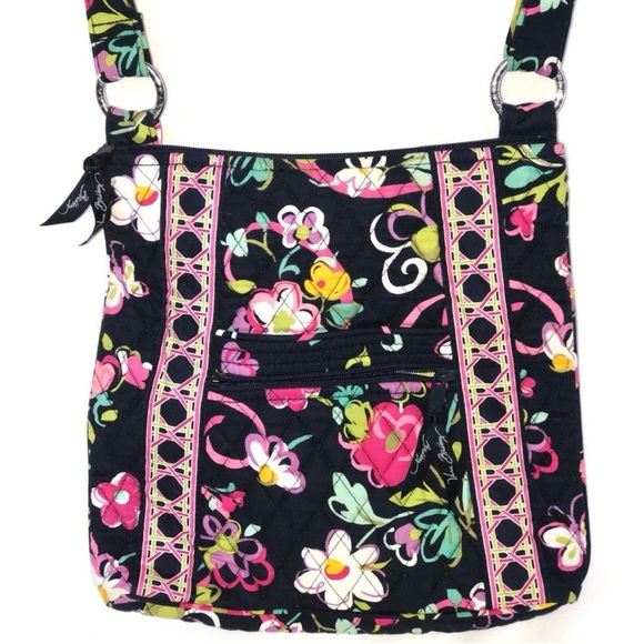 Vera Bradley Hipster Cross Body Bag | Legacy Pattern "Ribbons" - Picture 12 of 15